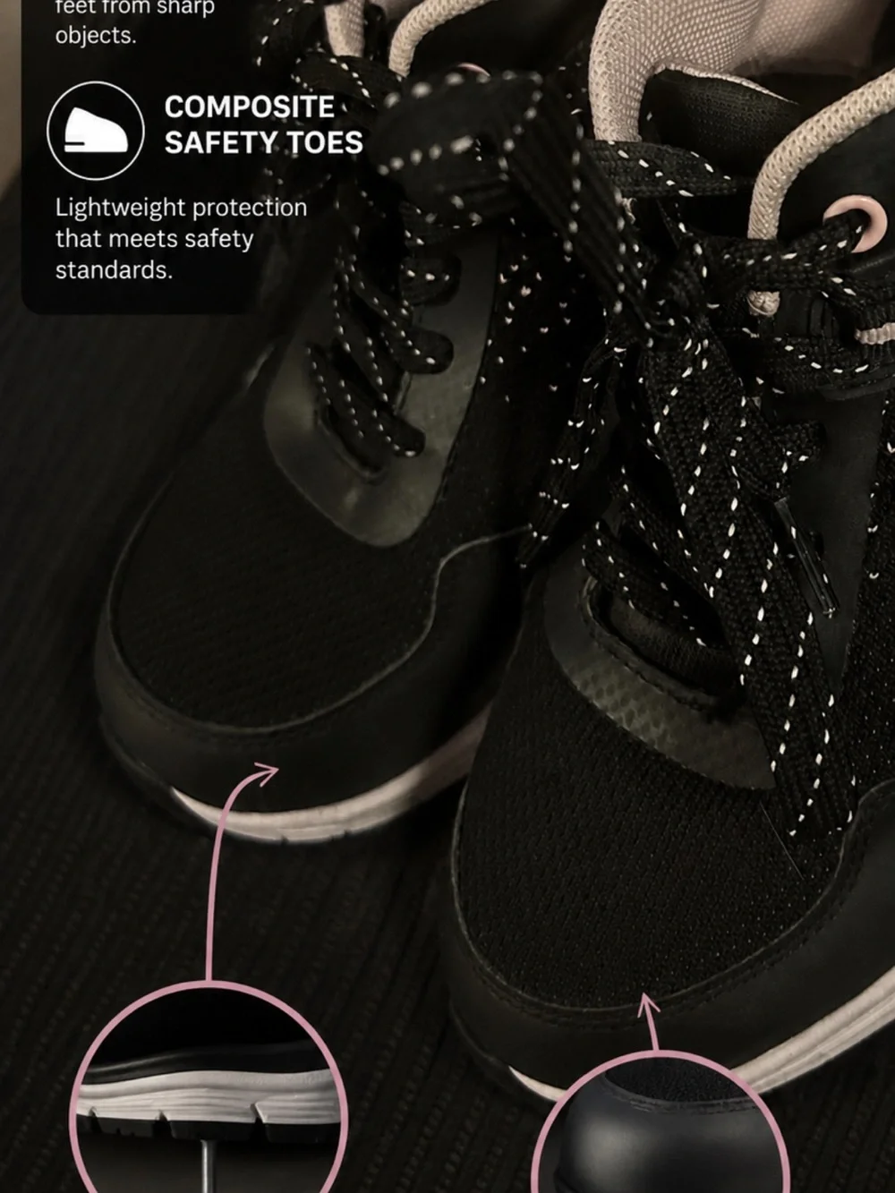 Spiez-Black & Pink Women's Athletic Sneakers